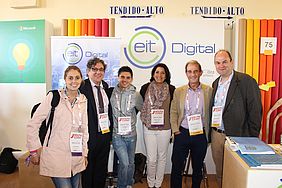 EIT Digital Madrid Director Manuel Hermenegildo with the team members at South Summit 2015