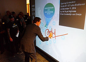 Inauguration of the Eindhoven CLC (2014) with HRH Prince Constantijn signing the wall