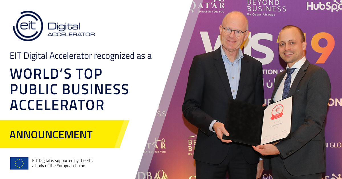EIT Digital Accelerator awarded as a World Top Public Business